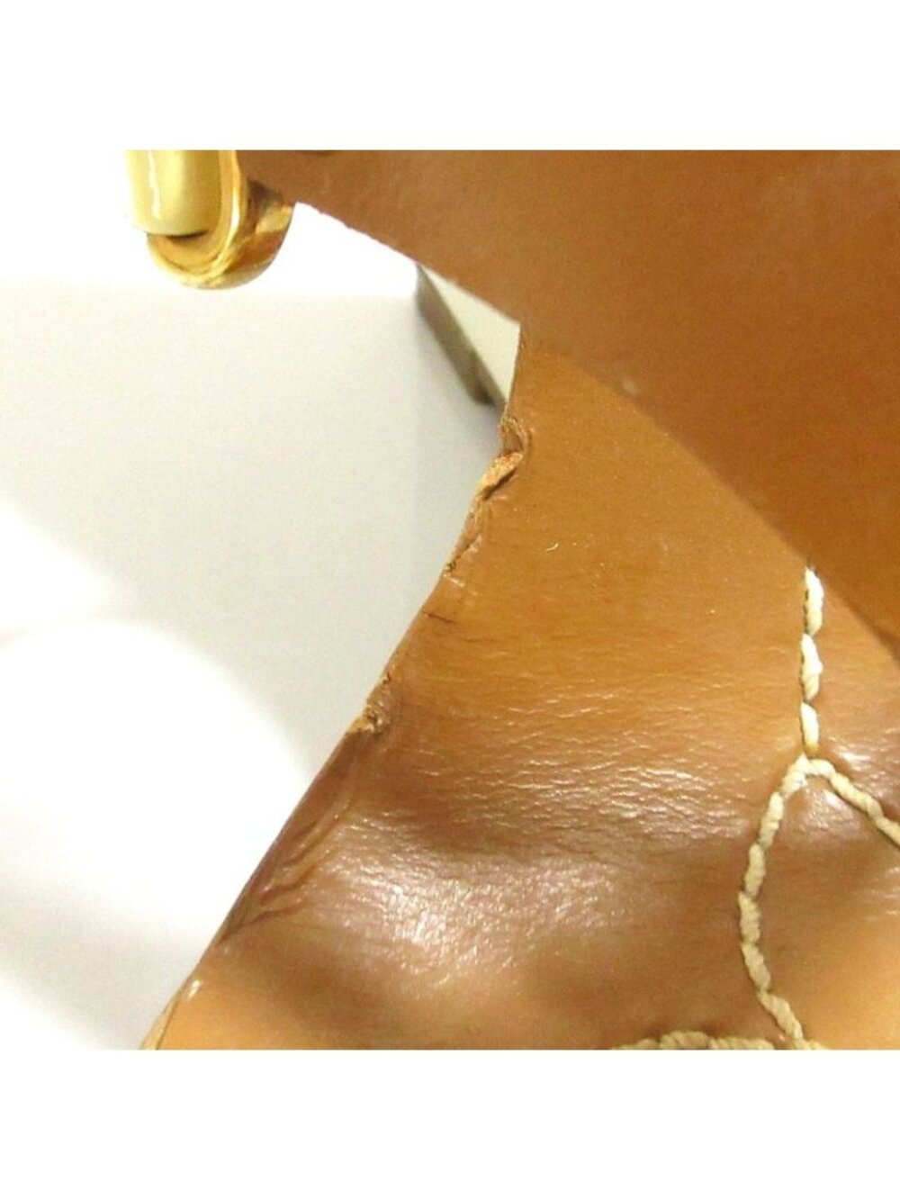 Louis Vuitton Monogram Strap Wedge Sole Sandals 35.5 Brown White - Picture 15 of 15